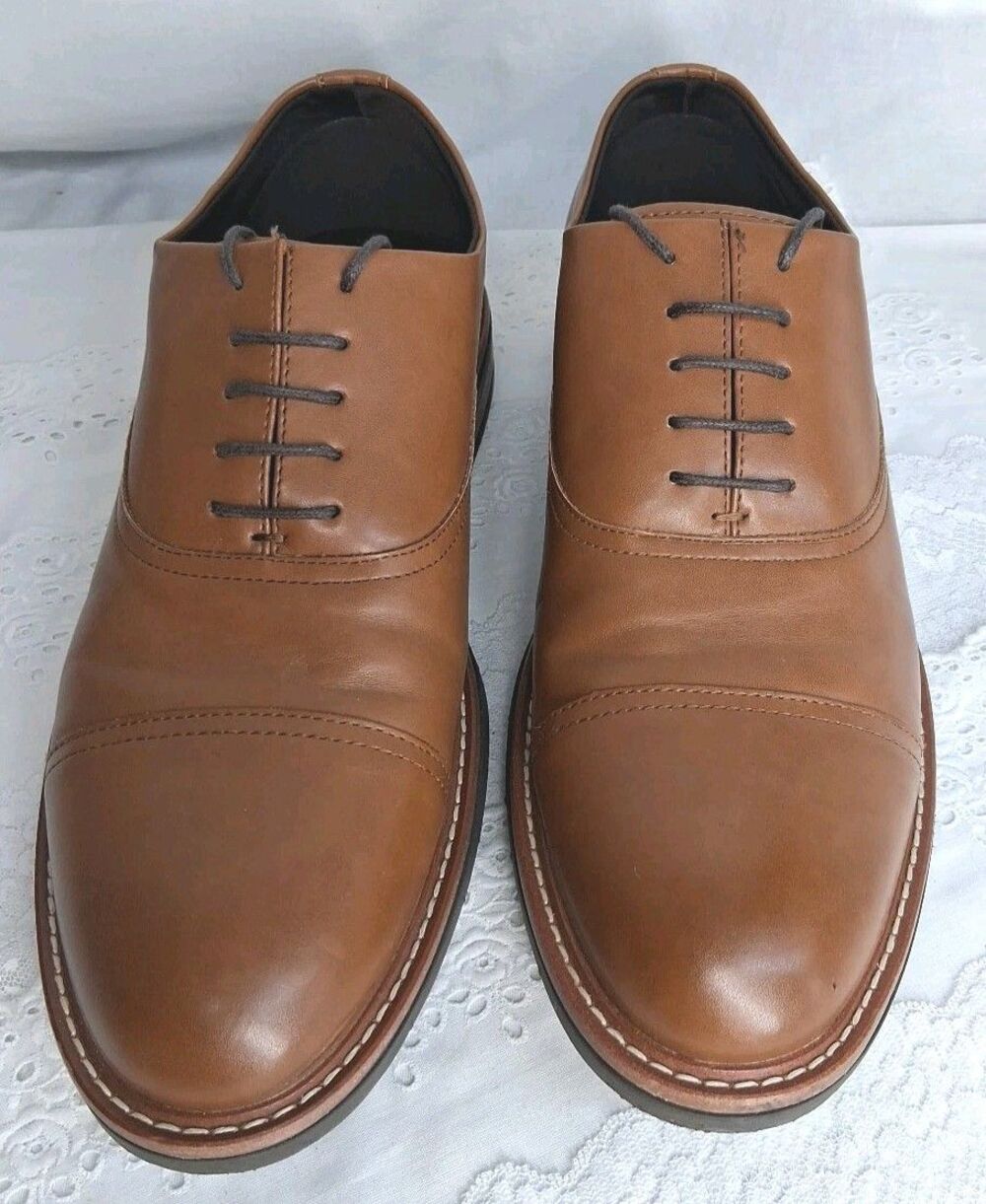 Kenneth Cole Reaction Mens Leather Loafers 11M Brown Dress Shoes Business